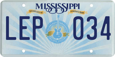 MS license plate LEP034