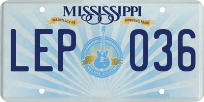 MS license plate LEP036