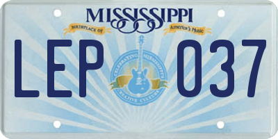 MS license plate LEP037