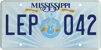MS license plate LEP042