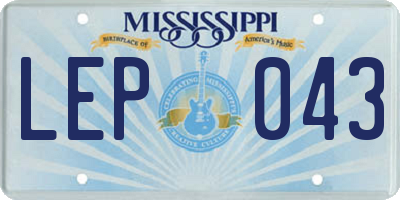 MS license plate LEP043