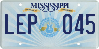 MS license plate LEP045