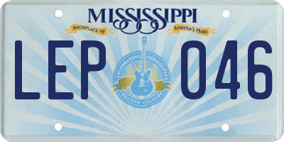 MS license plate LEP046