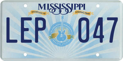 MS license plate LEP047