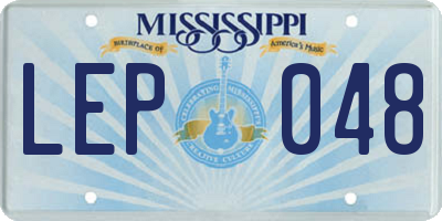 MS license plate LEP048