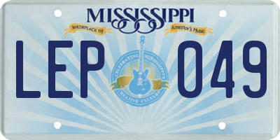 MS license plate LEP049