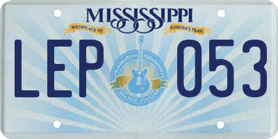 MS license plate LEP053