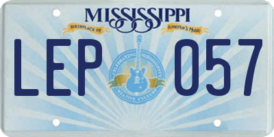 MS license plate LEP057