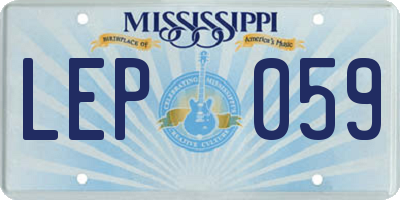 MS license plate LEP059