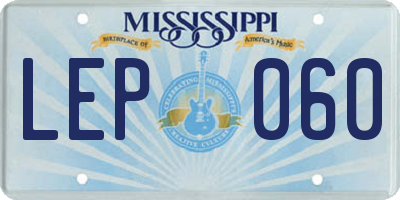 MS license plate LEP060
