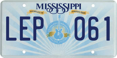 MS license plate LEP061