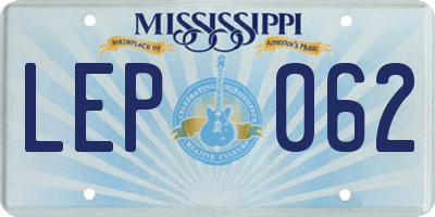 MS license plate LEP062