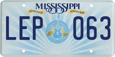 MS license plate LEP063