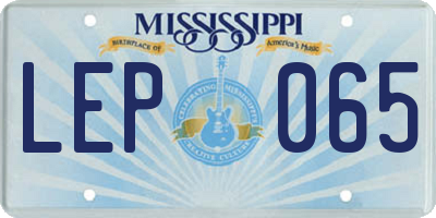 MS license plate LEP065