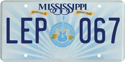 MS license plate LEP067