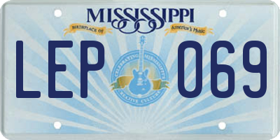 MS license plate LEP069
