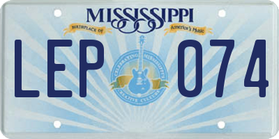 MS license plate LEP074