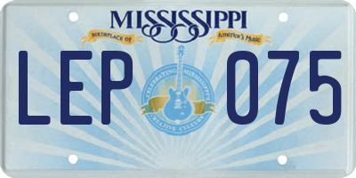 MS license plate LEP075