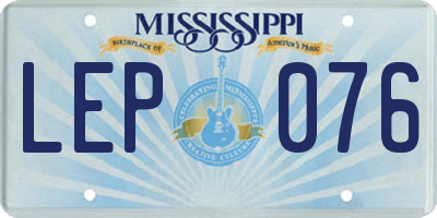 MS license plate LEP076