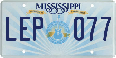 MS license plate LEP077