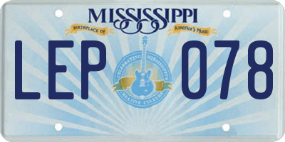 MS license plate LEP078