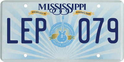 MS license plate LEP079