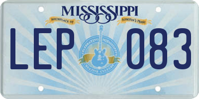 MS license plate LEP083