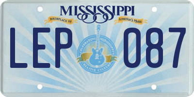 MS license plate LEP087