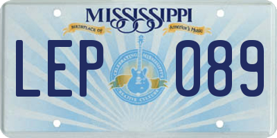 MS license plate LEP089
