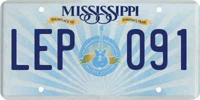 MS license plate LEP091
