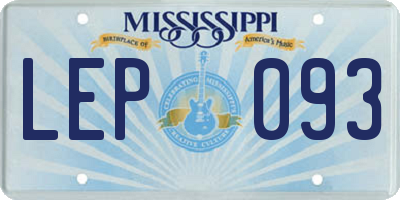 MS license plate LEP093