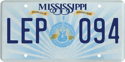 MS license plate LEP094