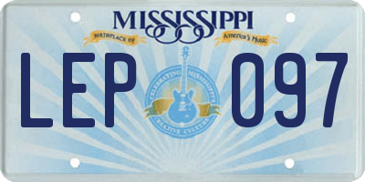 MS license plate LEP097