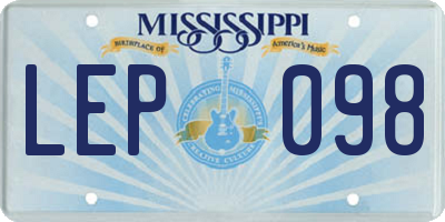 MS license plate LEP098