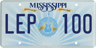 MS license plate LEP100