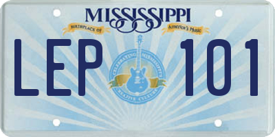 MS license plate LEP101