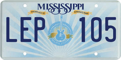 MS license plate LEP105