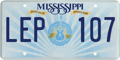 MS license plate LEP107