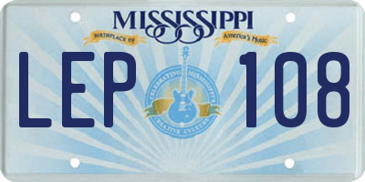 MS license plate LEP108