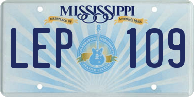MS license plate LEP109