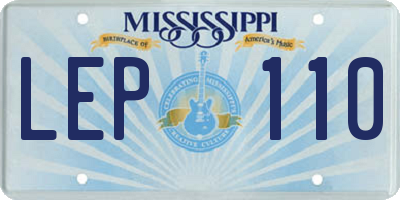 MS license plate LEP110
