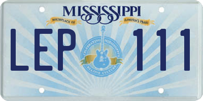 MS license plate LEP111