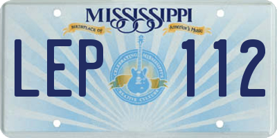 MS license plate LEP112