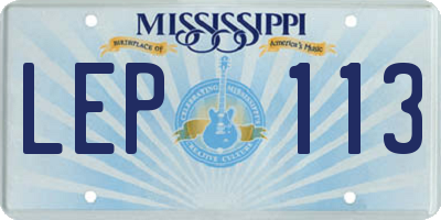MS license plate LEP113