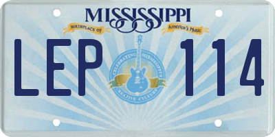 MS license plate LEP114