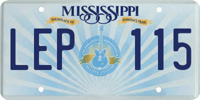 MS license plate LEP115