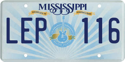 MS license plate LEP116