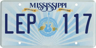 MS license plate LEP117