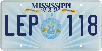 MS license plate LEP118