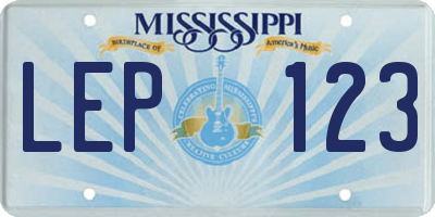MS license plate LEP123